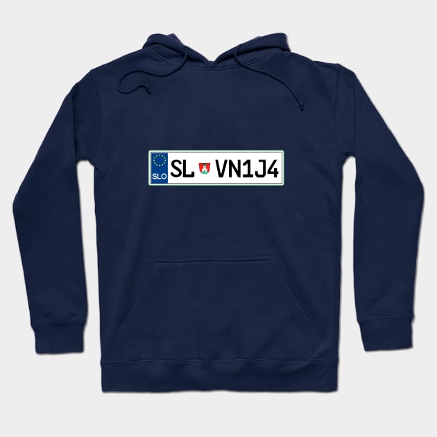 Slovenia car registration plate Hoodie by Travellers